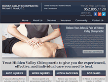 Tablet Screenshot of hiddenvalleychiropractic.com